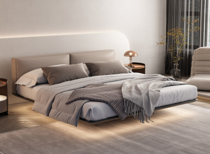 Light Gray Bedroom Bed Double Beds Luxury Beds Wooden Frame