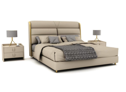 Light beige double bed luxury bedroom beds modern bed design