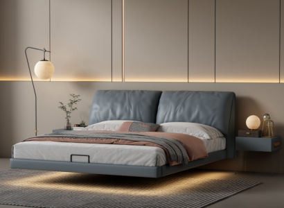 Gray Bedroom Designer Beds Wooden Frame Modern Luxury Furniture