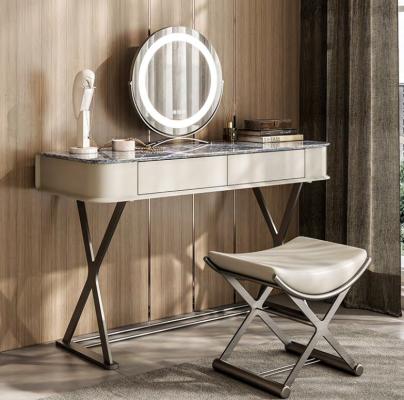 Beige Dressing table Design Bedroom Furniture Luxury Wood Dressing tables
