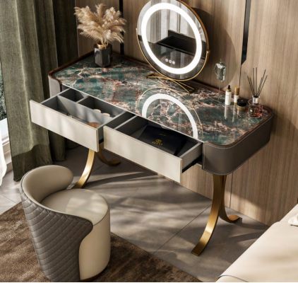 Beige Dressing table Designer Dressing Tables Luxury Drawers Wood Furniture