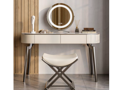 Beige Cosmetic Table Designer Bedroom Furniture Noble Dressing Table