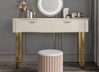 Elegant dressing table 2x drawers dressing table luxury cosmetic chest of drawers