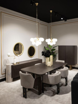 Dining corner Dining room furniture Dining set Brown 11 pieces Dining room Dining table Wood