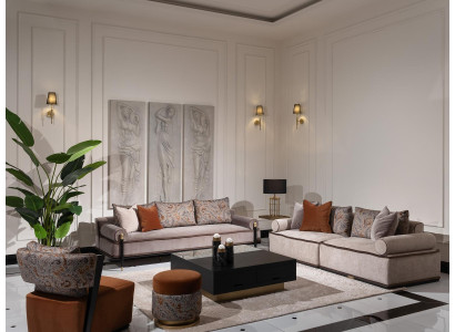 Complete e Couch Set 431 Fabric Sofa Armchair Sofas Group Gray Table