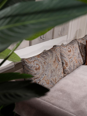 Complete Living room Three-seater Coffee tables Gray 3-piece fabric sofa Couch