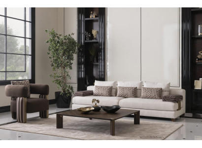 Complete e Couch Set Sofa Armchair Brown Fabric Sofa Upholstered Sofa Table