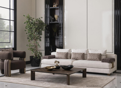 Complete e Couch Set Sofa Armchair Brown Fabric Sofa Upholstered Sofa Table