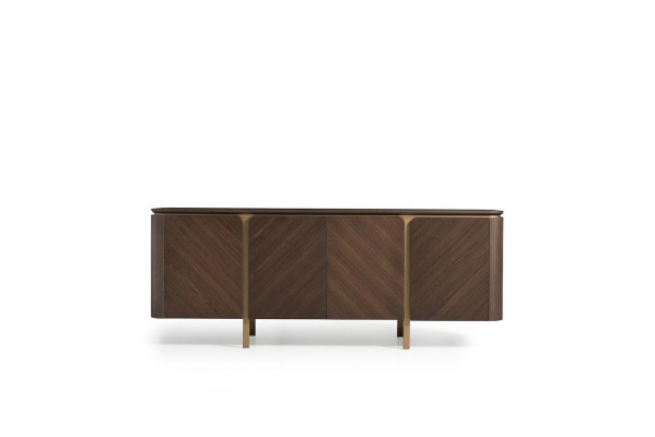 Suite Sideboard Mirror Chest of drawers Set Sideboard Brown Wood Dining room