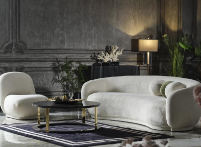 Sofa set Suite fabric sofa White upholstered sofa Modern set 2-piece sofa
