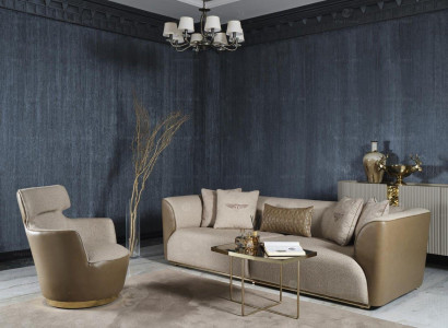 Sofa set three-seater armchair fabric sofa beige upholstered sofa sofas set