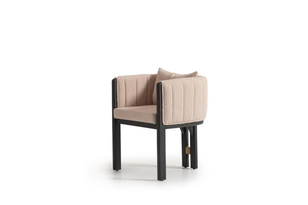 Dining room chair Group Set Chairs kitchen chair 4-piece armchair beige