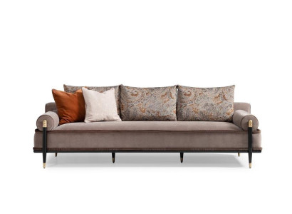 Three Seater Sofa 3 Seater Fabric Sofa Gray Luxury Upholstered Sofa Couch Fabric