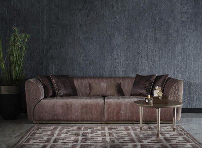Modern Three Seater Sofa 3 Seater Upholstered Sofa Fabric Sofa Modern Brown Sofas
