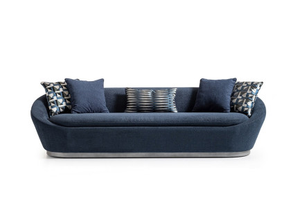 Modern Three Seater Sofa 3 Seat Fabric Sofa Blue Upholstered Sofa Couch Fabric