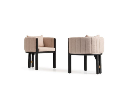 Kitchen chair Dining room chair Set Chairs 2-piece armchair Group Beige