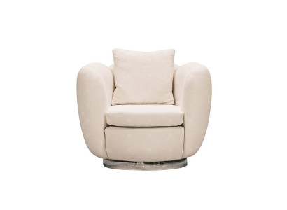 Modern Armchair Single Seater Seater White Fabric Living room Relax Chair