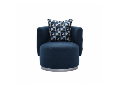 Relaxation Chair Armchair Modern Blue Upholstery Fabric Seater Design Modern