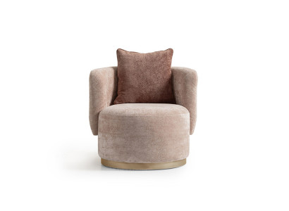 Armchair Relax Chair Modern Beige Upholstery Fabric Seater Single Seater Design