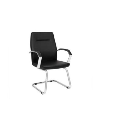 Black Practice Chair Office Chair Leather Single Seater Conference Chair Armchair