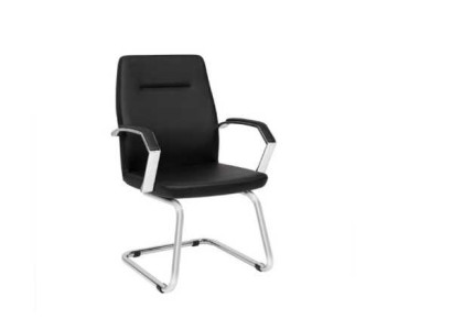 Black Practice Chair Office Chair Leather Single Seater Conference Chair Armchair