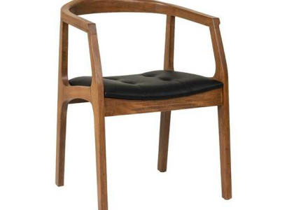 Stylish wooden chair Dining chairs Brown single-seater luxury 1-Seater Armchair