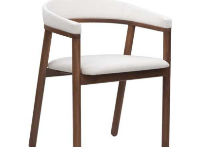 Dining room chair White Wooden Chair Modern Single Seater Armrests Chair Chairs