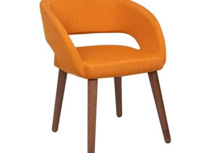 Orange Dining room chair Single Seat Upholstery Armrests Chairs Chair Wooden Chairs