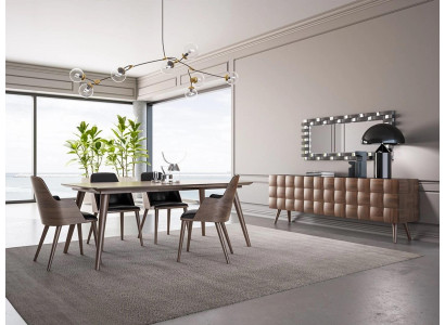 Complete Set 7-piece Dining room Dining table new 4x Chairs Luxury Sideboard with Mirror