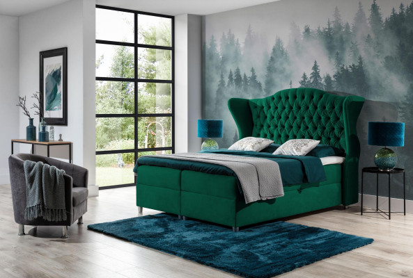 Chesterfield Box Spring Beds Hotel Bed Bedroom Velvet Velvet Luxury Furniture
