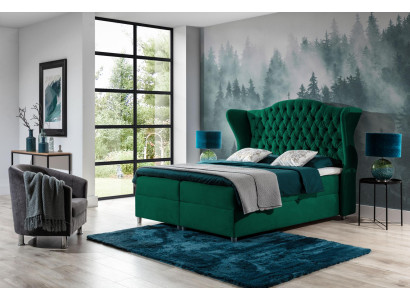 Chesterfield Box Spring Beds Hotel Bed Bedroom Velvet Velvet Luxury Furniture