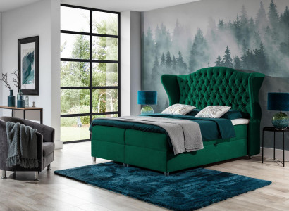 Chesterfield Box Spring Beds Hotel Bed Bedroom Velvet Velvet Luxury Furniture
