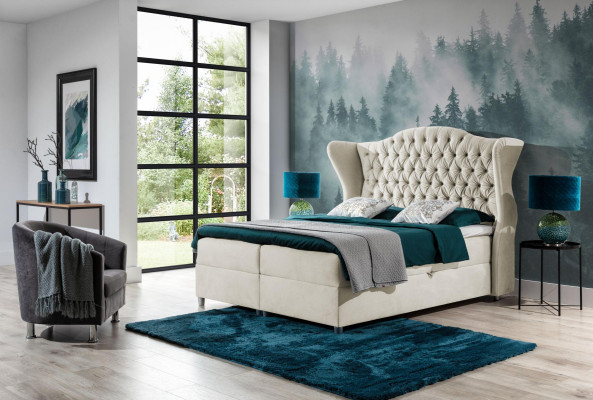 Chesterfield Box Spring Beds Hotel Bed Bedroom Velvet Velvet Luxury Furniture