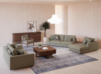 Complete Sofa set 3-piece Two-seater Sofa Relax Corner sofa L-shape Modern Armchair