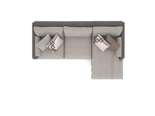 Modern Design Furniture Gray Corner sofa L-shape Textile Armchair Luxury Coffee table