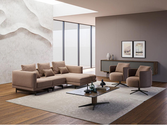 Sofa set Luxury Furniture Sofa L-shape 2x Armchair Upholstered furniture new Coffee table