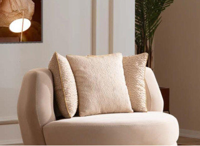 Armchair Luxury Upholstery Furniture Living room Single Seater Armchair Textile Lounge Restaurant