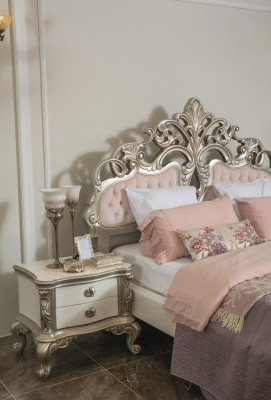 French Bedside table Set Consoles Side tables Bedside tables 2 Piece Silver