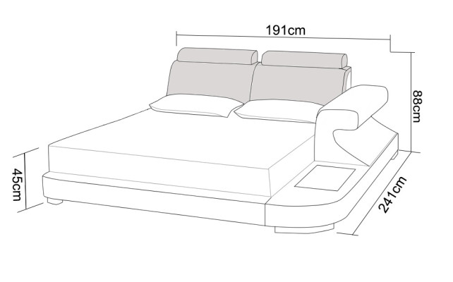 Luxury Bed + Lighting Leather Bed Beds Sofa Big Marriage Upholstery 140/160/180 new