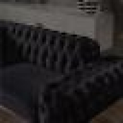 Black Chesterfield Luxury Sofa Modern Couch Stainless Steel Feet new Furniture