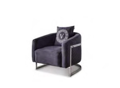 Black Armchair Single Seater Upholstered furniture Lounge chair Living room furniture