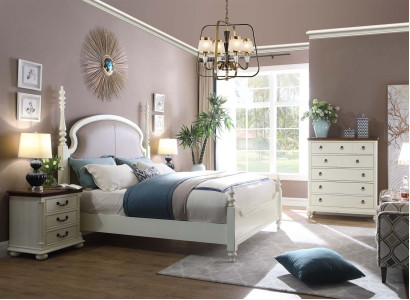 Bed Bedside table Stool 4 pcs. Bedroom Set Design Modern Luxury Beds new