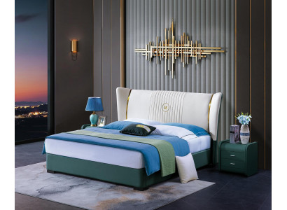 Bedroom Bed Bedside tables 3 pcs Set Design Luxury Beds Wood Double bed