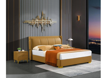 Bedroom Set Bed Bedside table Design Modern Beds Group Leather