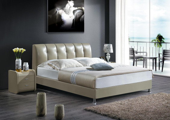Bed Textile 2x Bedside table 3 pcs. Bedroom Luxury Set Furniture Modern Beds new