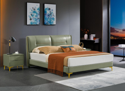 Bedroom Set Bed Bedside table Design Modern Luxury Beds Leather 3 pcs.