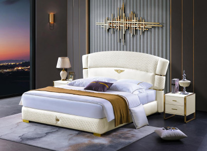 Wood Design Bed Double Luxury Marriage. Modern hotel rack sleeping room