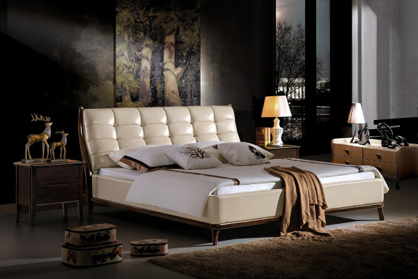 Bed Chesterfield Furniture Bedroom Double bed Luxury Beds 180x200 Leather new