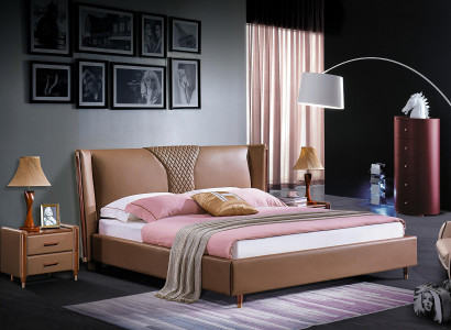Bed Upholstered Inexpensive Furniture Bedroom Double bed Luxury Beds