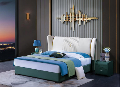 Wood Design Bed Luxury Double Marriage Hotel Modern Frame Sleep Room
